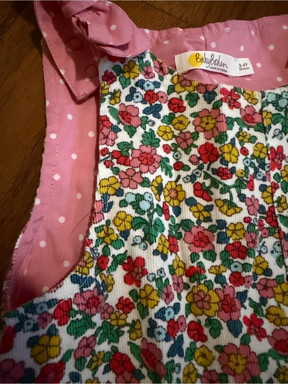 Baby Boden Floral Print Dungarees/Overalls